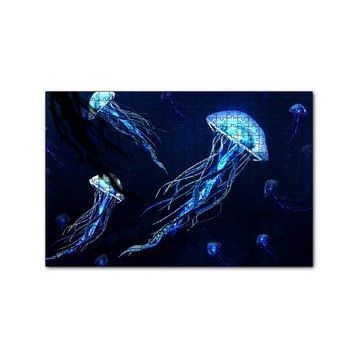 Cakapuzzle Karanlık Sular Neon Denizanaları 120 Parça Ahşap Puzzle