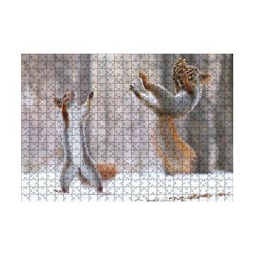 Cakapuzzle Karda Oynayan Sincaplar 120 Parça Ahşap Puzzle