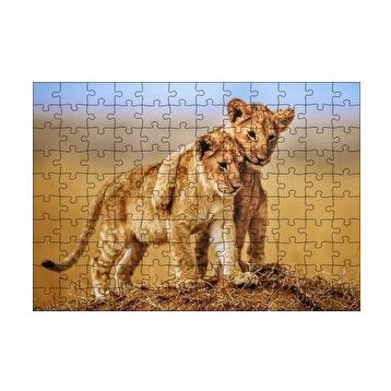 Cakapuzzle Kardeşlik Başkadır Yavru Aslanlar 120 Parça Ahşap Puzzle