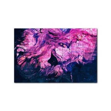 Cakapuzzle Karışan Pembe Lacivert Dalgalı Desenler 120 Parça Ahşap Puzzle