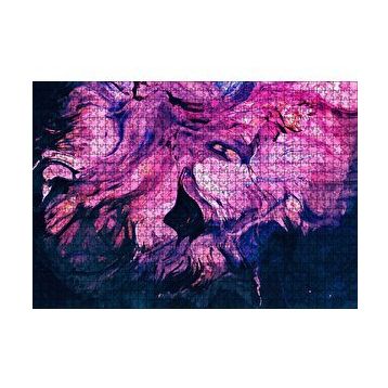 Cakapuzzle Karışan Pembe Lacivert Dalgalı Desenler 120 Parça Ahşap Puzzle