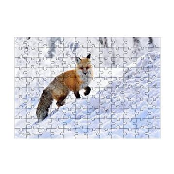 Cakapuzzle Karlar Üzerinde Kutup Tilkisi 120 Parça Ahşap Puzzle