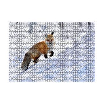 Cakapuzzle Karlar Üzerinde Kutup Tilkisi 120 Parça Ahşap Puzzle