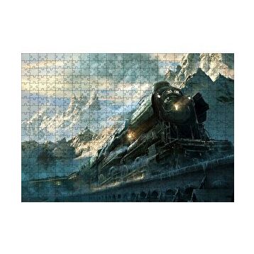Cakapuzzle Karlı Dağlar Arasında Yol Alan Buharlı Tren 120 Parça Ahşap Puzzle