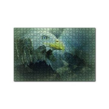 Cakapuzzle Karlı Dağlar Sarı Gagalı Kartal 120 Parça Ahşap Puzzle