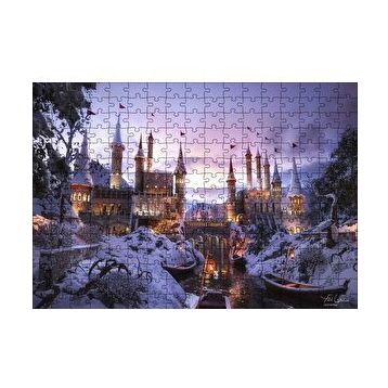 Cakapuzzle Karlı Nehir Köprü ve Tarihi Kale 120 Parça Ahşap Puzzle