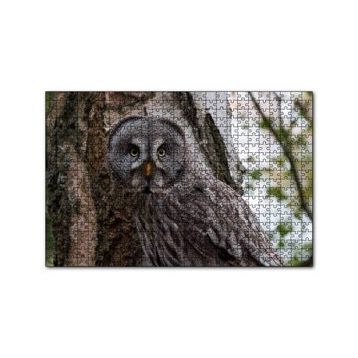 Cakapuzzle Karlı Ormanda Ağacın Önündeki Baykuş 120 Parça Ahşap Puzzle