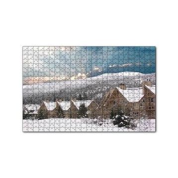 Cakapuzzle Karlı Tepeler ve Bulutların Ardındaki Güneş 120 Parça Ahşap Puzzle