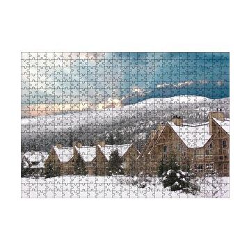 Cakapuzzle Karlı Tepeler ve Bulutların Ardındaki Güneş 120 Parça Ahşap Puzzle