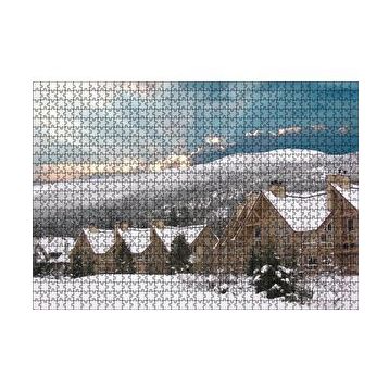 Cakapuzzle Karlı Tepeler ve Bulutların Ardındaki Güneş 120 Parça Ahşap Puzzle