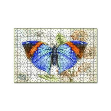 Cakapuzzle Kartpostal Üstünde Mavi Kelebek 255 Parça Puzzle