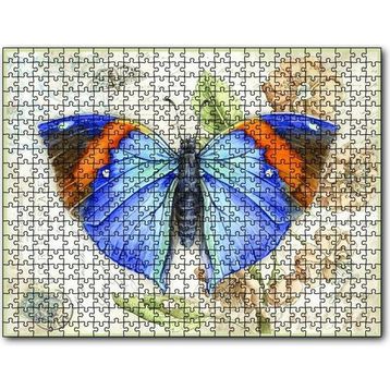 Cakapuzzle Kartpostal Üstünde Mavi Kelebek 255 Parça Puzzle