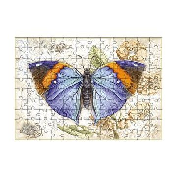 Cakapuzzle Kartpostal Üstünde Mavi Kelebek 255 Parça Puzzle