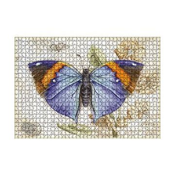 Cakapuzzle Kartpostal Üstünde Mavi Kelebek 255 Parça Puzzle