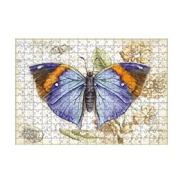 Cakapuzzle Kartpostal Üstünde Mavi Kelebek 255 Parça Puzzle
