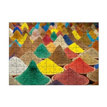 Cakapuzzle Kaselerde Renkli Toz Baharatlar 120 Parça Ahşap Puzzle