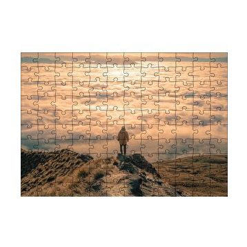 Cakapuzzle Kayalar Üstündeki Adam ve Bulutlar 255 Parça Puzzle