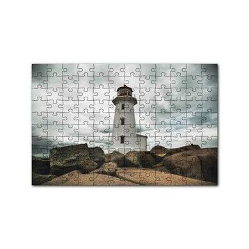 Cakapuzzle Kayalıklar Deniz Feneri ve Bulutlu Gökler 120 Parça Ahşap Puzzle