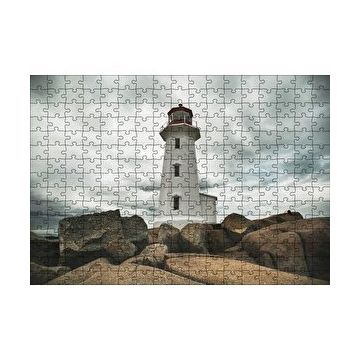 Cakapuzzle Kayalıklar Deniz Feneri ve Bulutlu Gökler 120 Parça Ahşap Puzzle