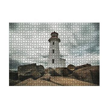Cakapuzzle Kayalıklar Deniz Feneri ve Bulutlu Gökler 120 Parça Ahşap Puzzle