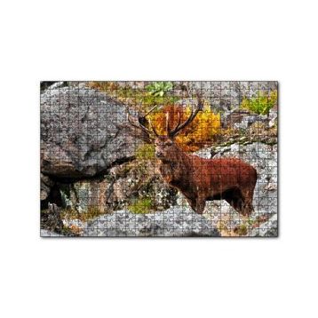 Cakapuzzle Kayalıklar ve Boynuzlu Kahverengi Geyik 255 Parça Puzzle