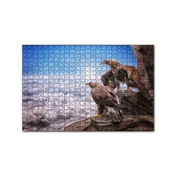 Cakapuzzle Kayalıklardan Yeryüzünü İzleyen Kartallar ve Bulutlar 120 Parça Ahşap Puzzle