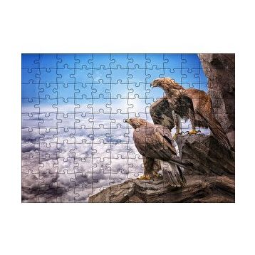 Cakapuzzle Kayalıklardan Yeryüzünü İzleyen Kartallar ve Bulutlar 120 Parça Ahşap Puzzle