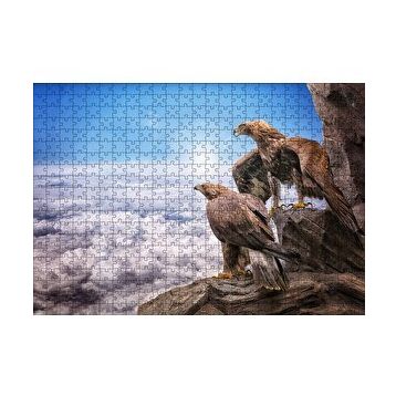 Cakapuzzle Kayalıklardan Yeryüzünü İzleyen Kartallar ve Bulutlar 120 Parça Ahşap Puzzle