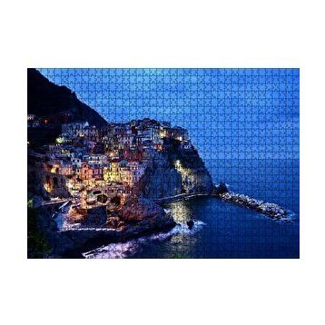Cakapuzzle Kayalıkların Üzerindeki Sahil Kasabası 255 Parça Puzzle
