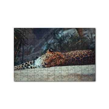 Cakapuzzle Kayanın Üzerinde Dinlenen Uykulu Jaguar 120 Parça Ahşap Puzzle