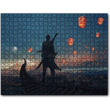 Cakapuzzle Kayıktaki Savaşçı ve Uçan Fenerler 255 Parça Puzzle