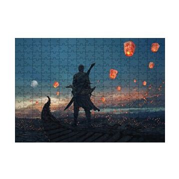 Cakapuzzle Kayıktaki Savaşçı ve Uçan Fenerler 255 Parça Puzzle