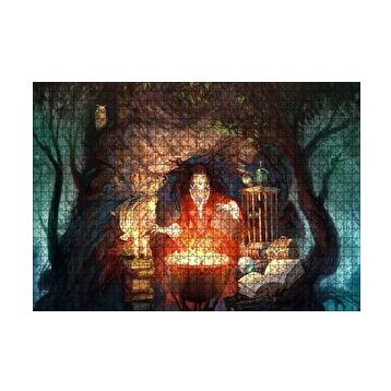 Cakapuzzle Kazanın Başında Cadı ve Büyü Kitapları 120 Parça Ahşap Puzzle