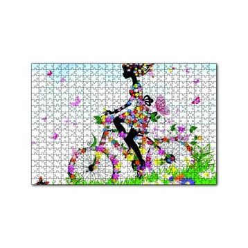 Cakapuzzle Kelebekler Bisikletli Kız 120 Parça Puzzle