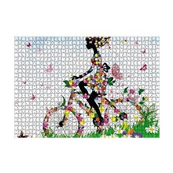 Cakapuzzle Kelebekler Bisikletli Kız 120 Parça Puzzle