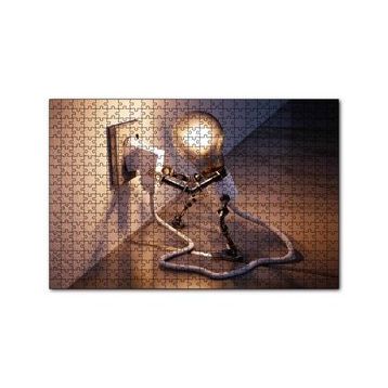 Cakapuzzle Kendi Fişini Takan Ampul Adam 120 Parça Ahşap Puzzle