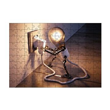 Cakapuzzle Kendi Fişini Takan Ampul Adam 120 Parça Ahşap Puzzle