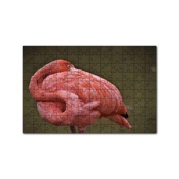 Cakapuzzle Kendine Sarınarak Dinlenen Flamingo 120 Parça Ahşap Puzzle