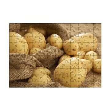 Cakapuzzle Keten Çuval ve Patatesler 120 Parça Ahşap Puzzle