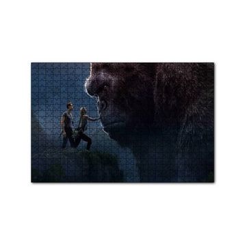 Cakapuzzle King Kong ve İnsanlar 120 Parça Ahşap Puzzle