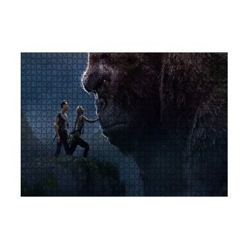 Cakapuzzle King Kong ve İnsanlar 120 Parça Ahşap Puzzle