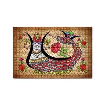 Cakapuzzle Kırem Zeminde Şahmaran 120 Parça Ahşap Puzzle