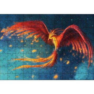 Cakapuzzle Kırmızı Anka Kuşu 120 Parça Ahşap Puzzle