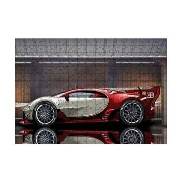 Cakapuzzle Kırmızı Beyaz Bugatti Veyron EB 164 120 Parça Ahşap Puzzle
