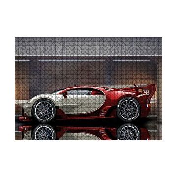 Cakapuzzle Kırmızı Beyaz Bugatti Veyron EB 164 120 Parça Ahşap Puzzle