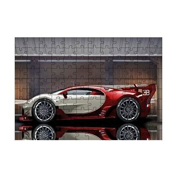 Cakapuzzle Kırmızı Beyaz Bugatti Veyron EB 164 120 Parça Ahşap Puzzle