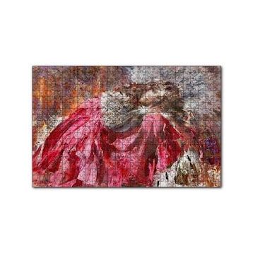 Cakapuzzle Kırmızı Beyaz Taşlı Elbiseli Kraliçe 120 Parça Ahşap Puzzle