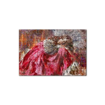 Cakapuzzle Kırmızı Beyaz Taşlı Elbiseli Kraliçe 120 Parça Ahşap Puzzle