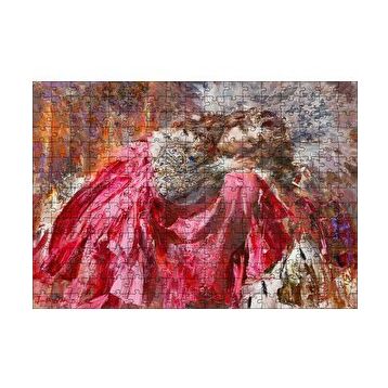 Cakapuzzle Kırmızı Beyaz Taşlı Elbiseli Kraliçe 120 Parça Ahşap Puzzle