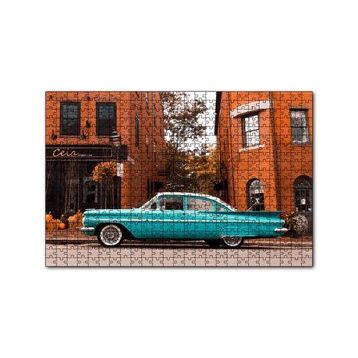 Cakapuzzle Kırmızı Binalar ve Yeşil Araba 120 Parça Ahşap Puzzle